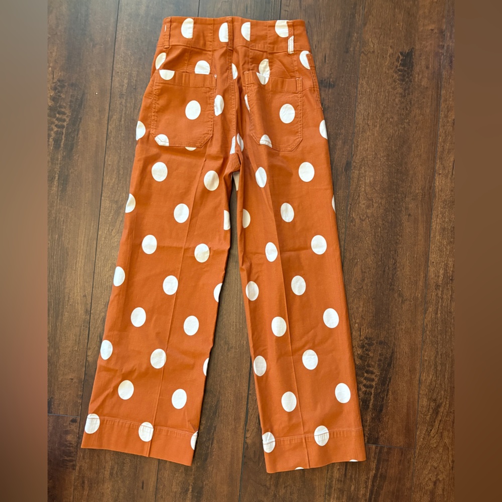 Maeve Colette Pant Orange and White Polka Dot - Picture 5 of 5